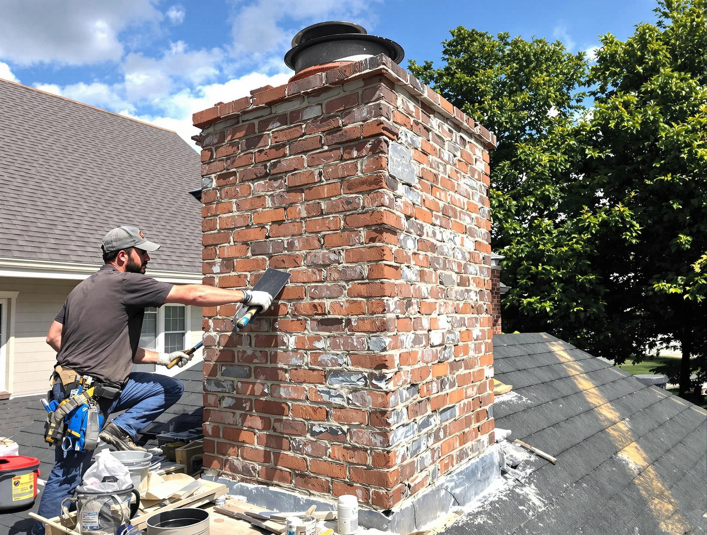 Completed chimney rebuild by Shaler Chimney Sweep in Shaler, PA