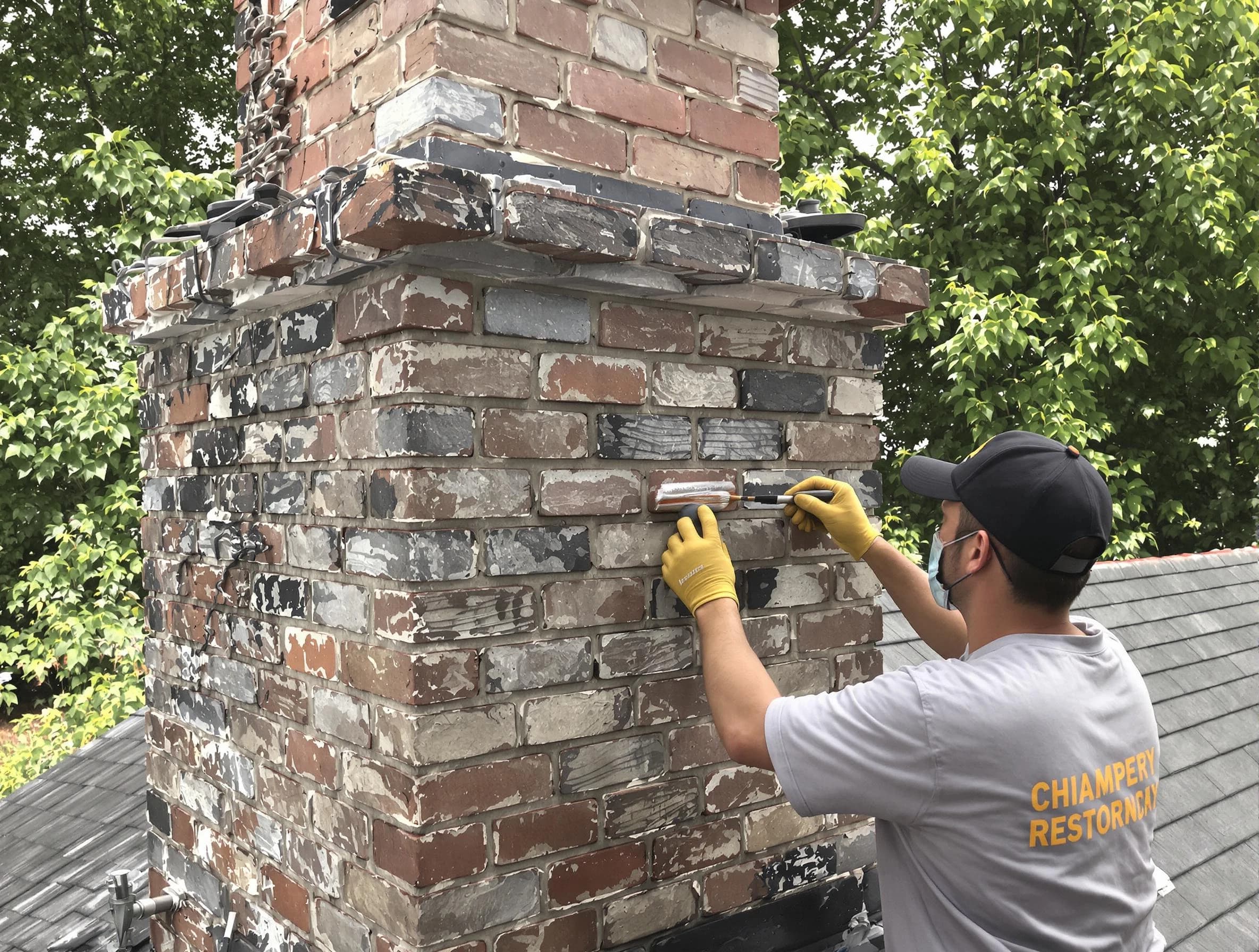 In-progress chimney restoration by Shaler Chimney Sweep in Shaler, PA