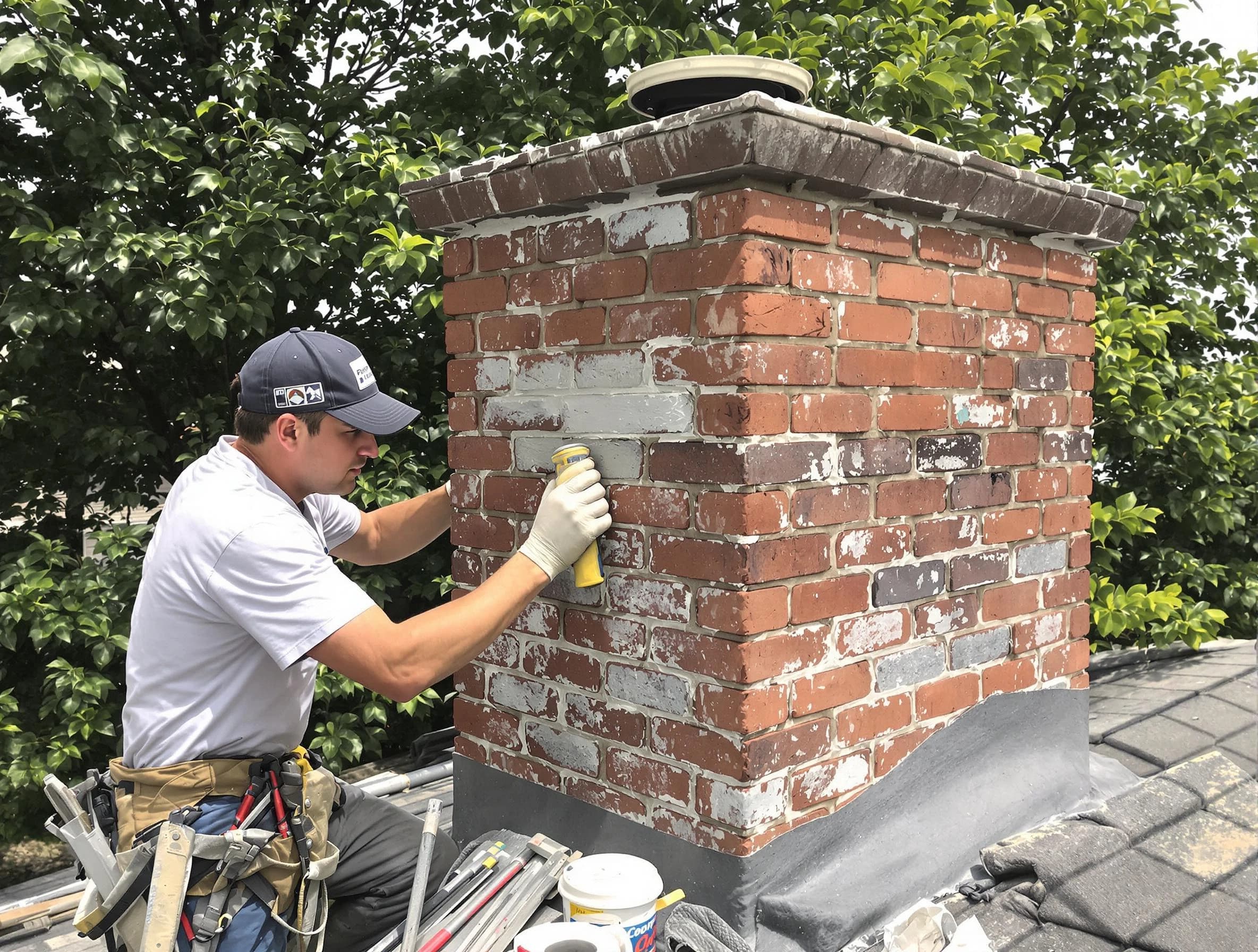 Shaler Chimney Sweep restoring an aging chimney in Shaler, PA