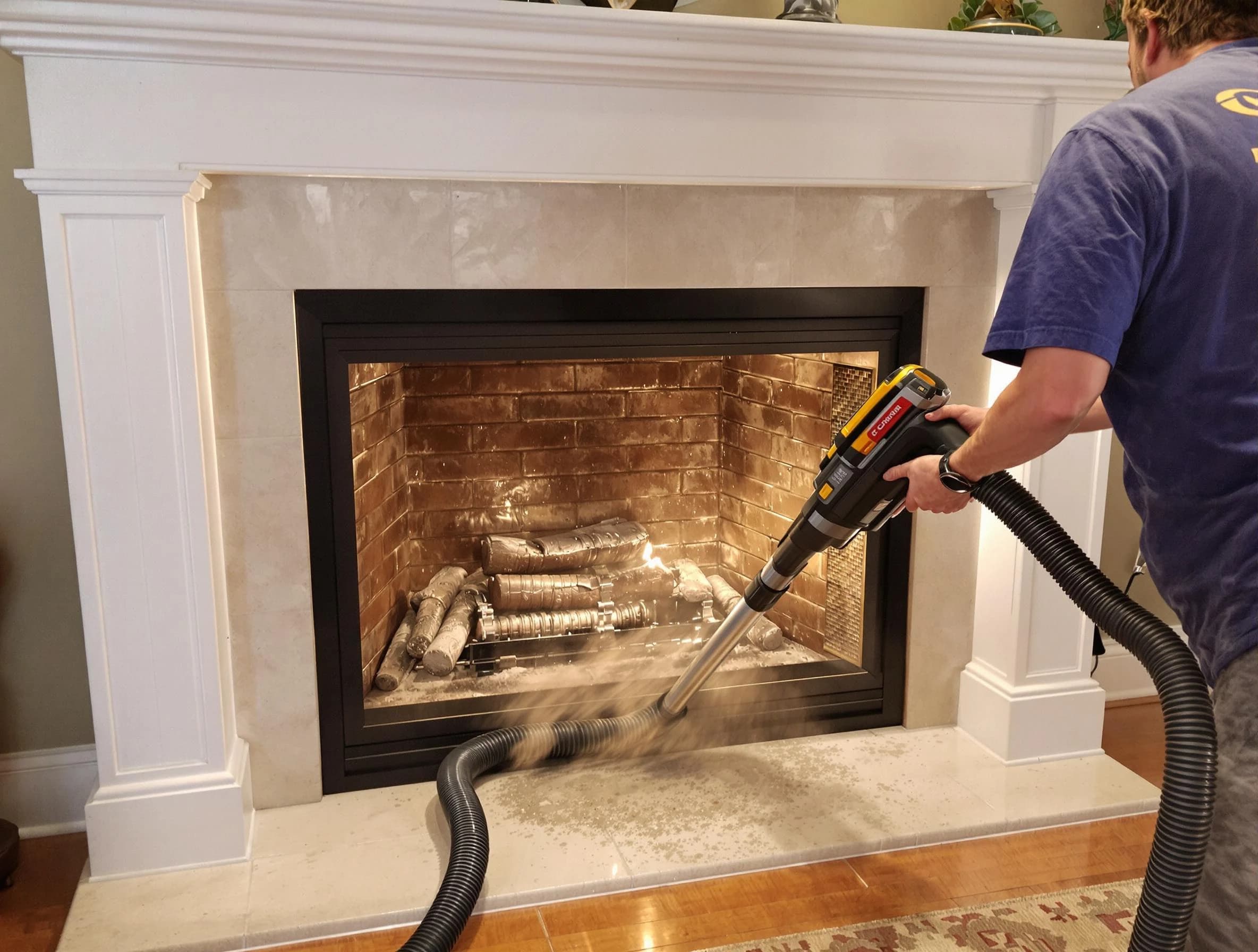 Fireplace cleaning performed by Shaler Chimney Sweep in Shaler, PA