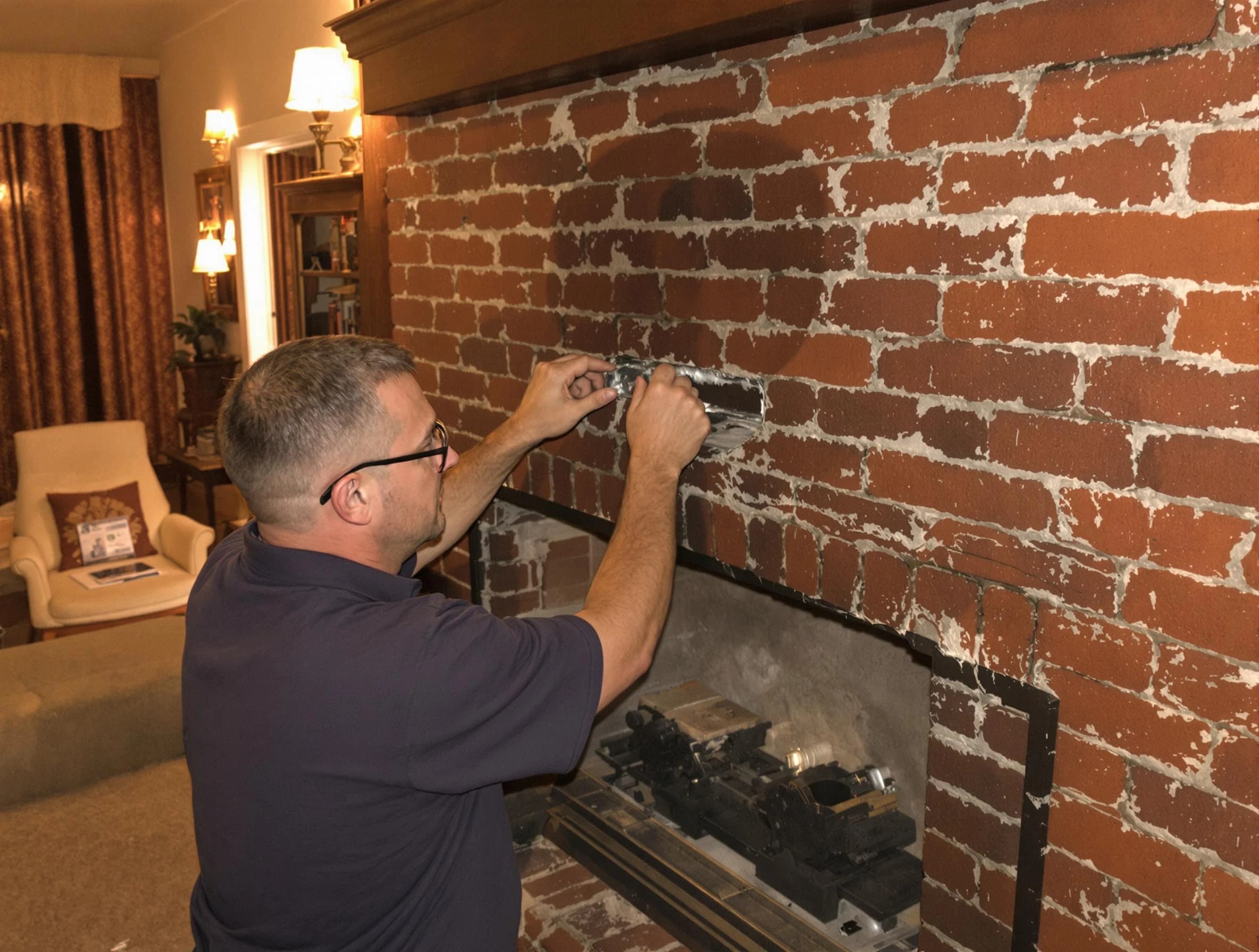 Shaler Chimney Sweep expert fixing a fireplace in Shaler, PA