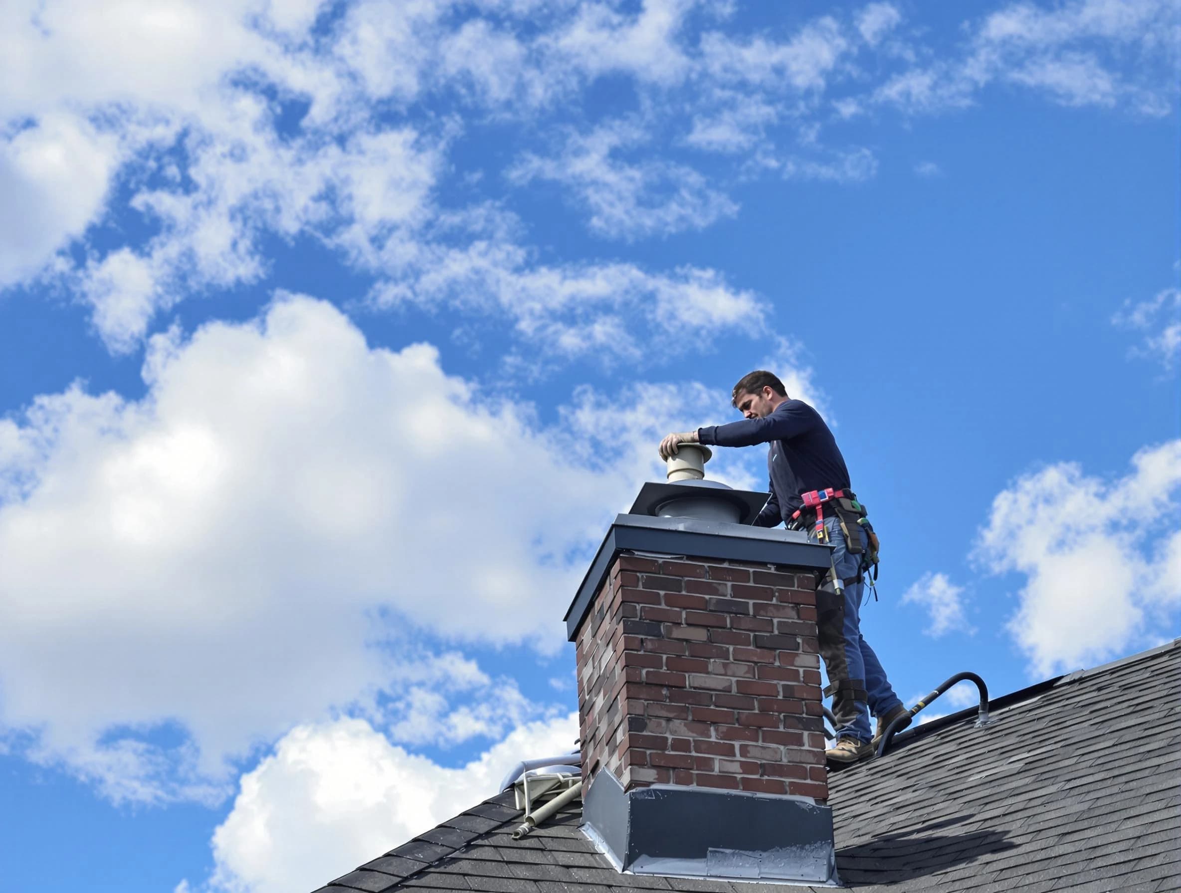 Shaler Chimney Sweep installing a sturdy chimney cap in Shaler, PA