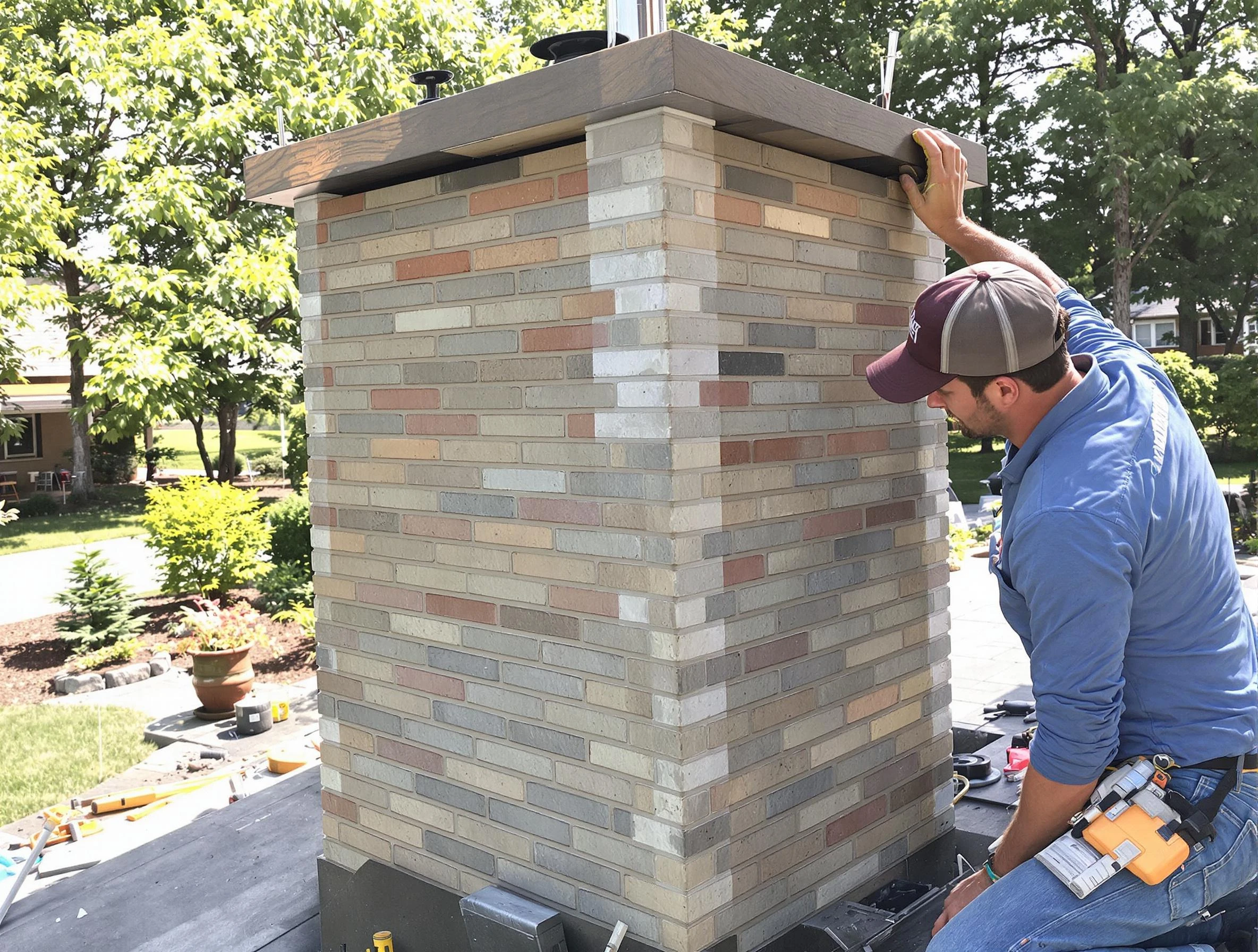 Shaler Chimney Sweep completing a modern chimney remodel in Shaler, PA
