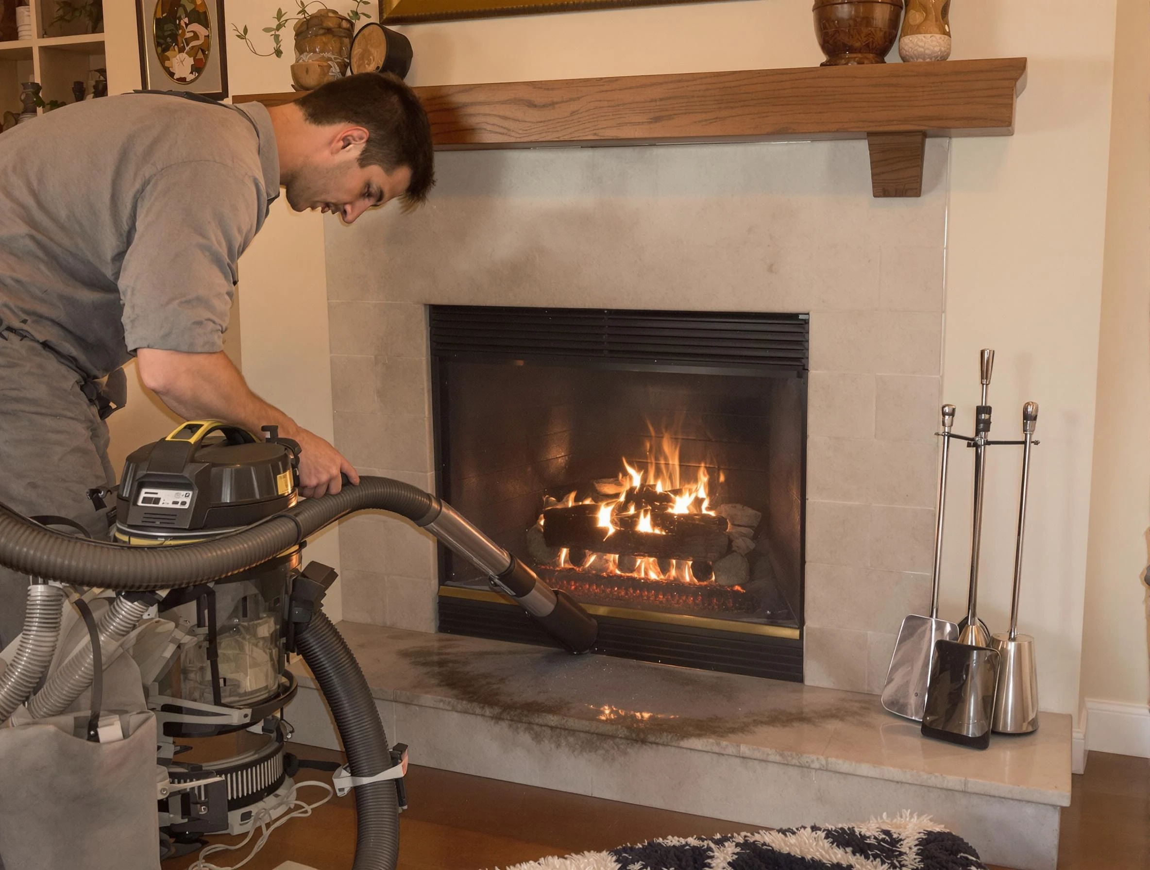 Routine fireplace upkeep by Shaler Chimney Sweep in Shaler, PA